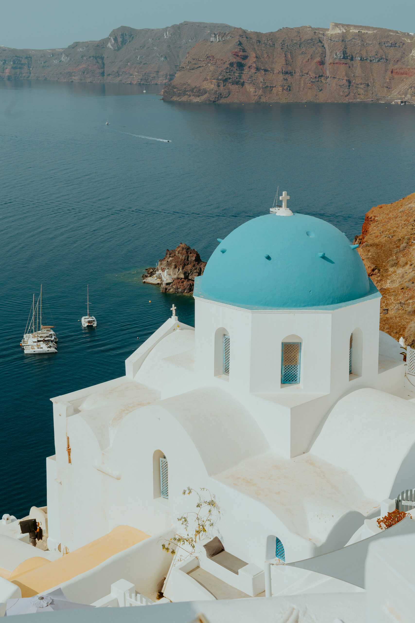 Exploring Oia village of Santorini and dining at Melenio Pastry