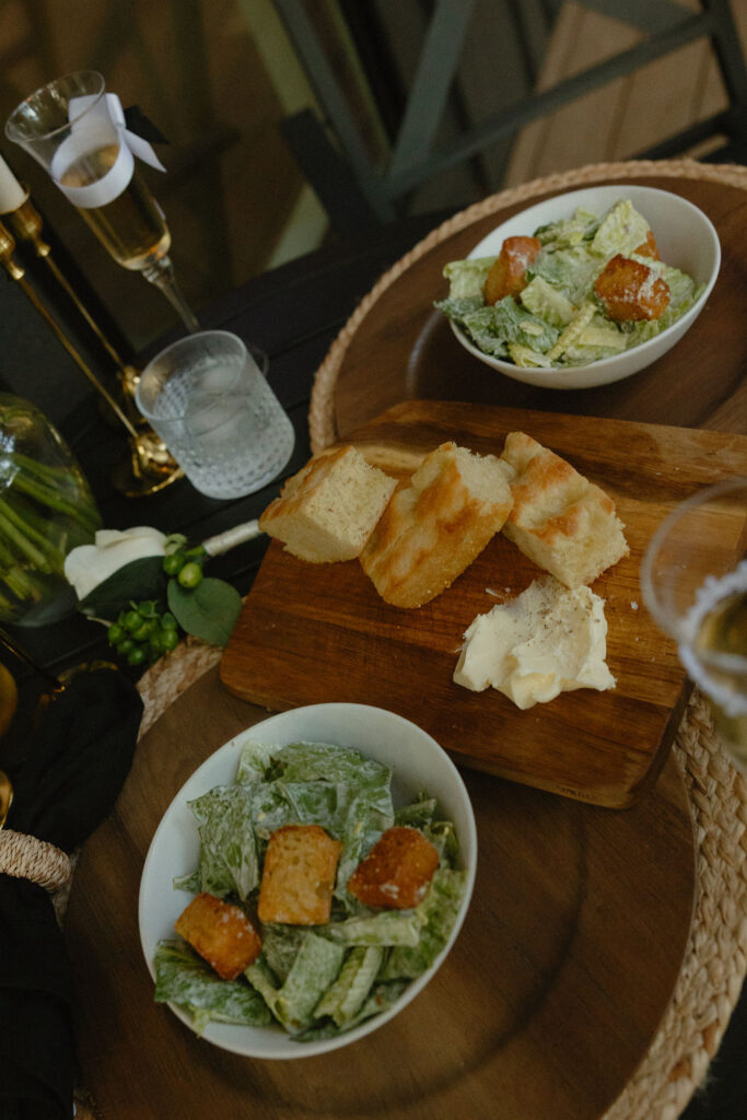 A plated dinner for an elopement in Hocking Hills