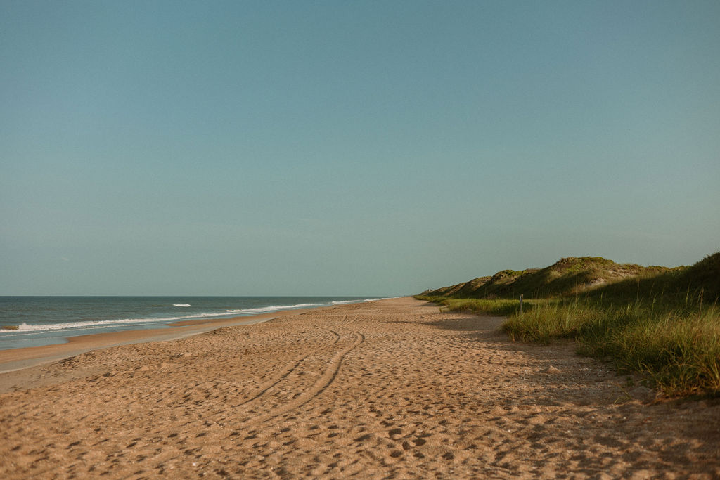 a landscape portrait of St Augustines sandy beach and ocean