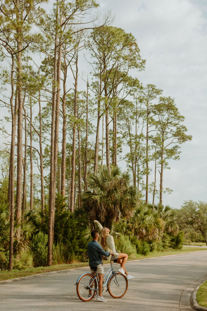 woman sitting on a bike in St Augustine photos 