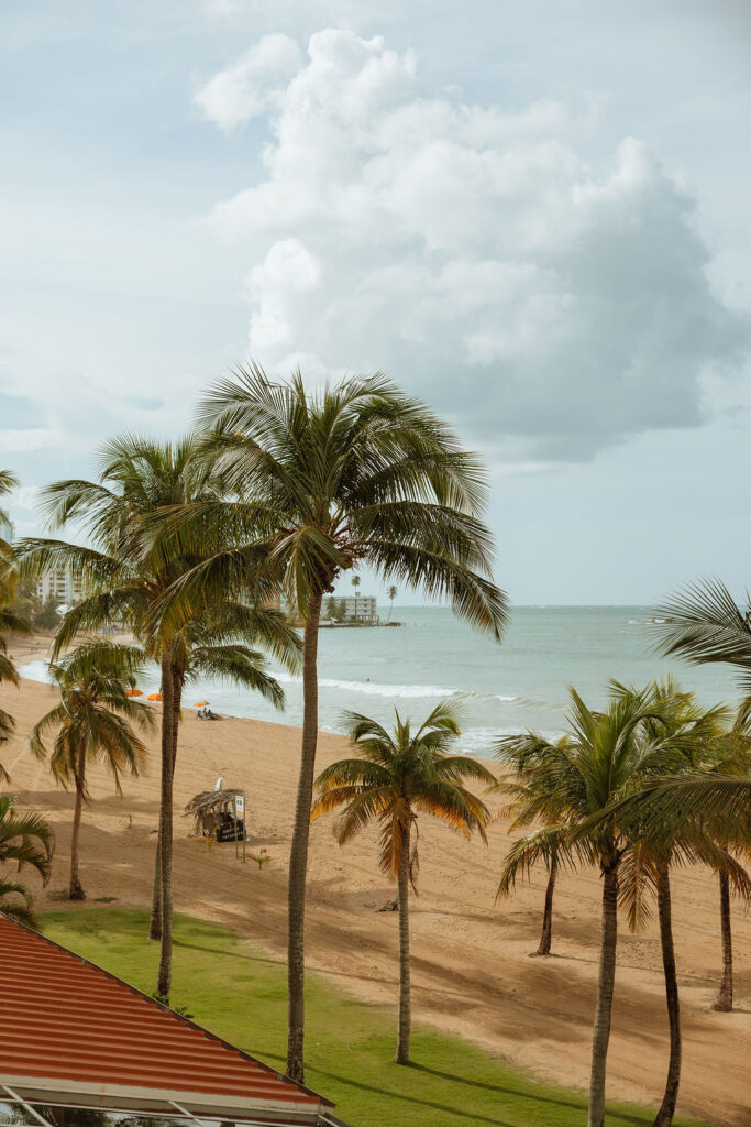 a view of the beach from a terrace 