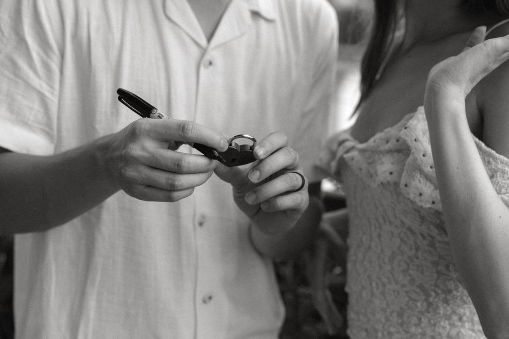 Close up of a locket during an engagement session in Verona, Italy 