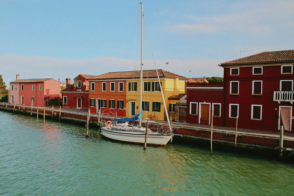 Vibrant buildings on Burano island, Italy
