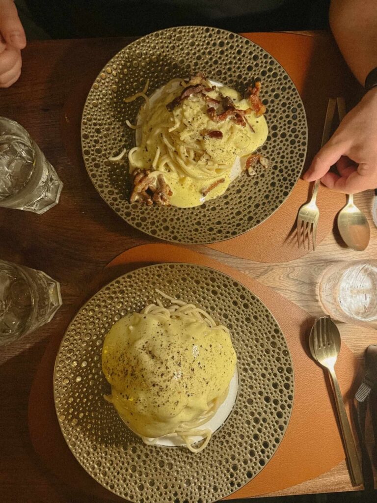 Plate of fresh pasta in a Venice restaurant