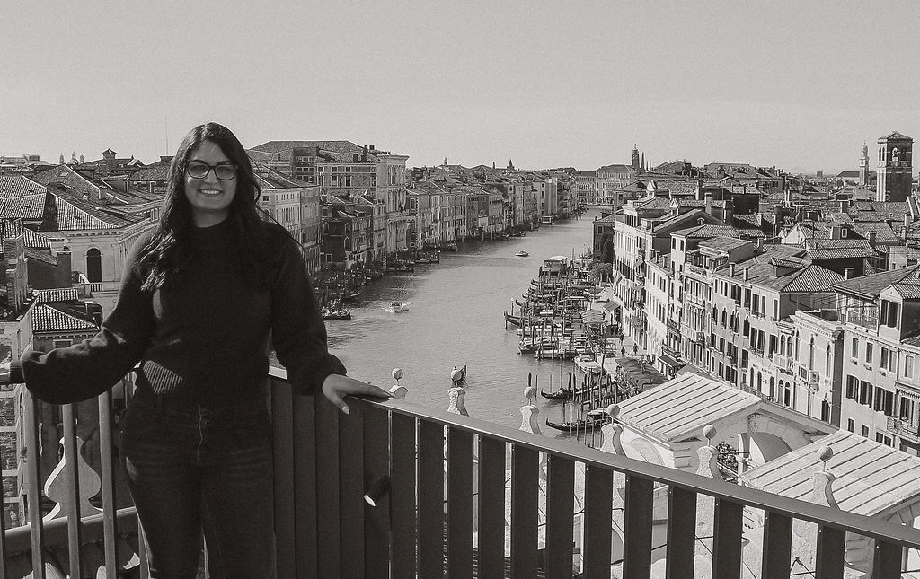 A self portrait of a photographer smiling in Venice