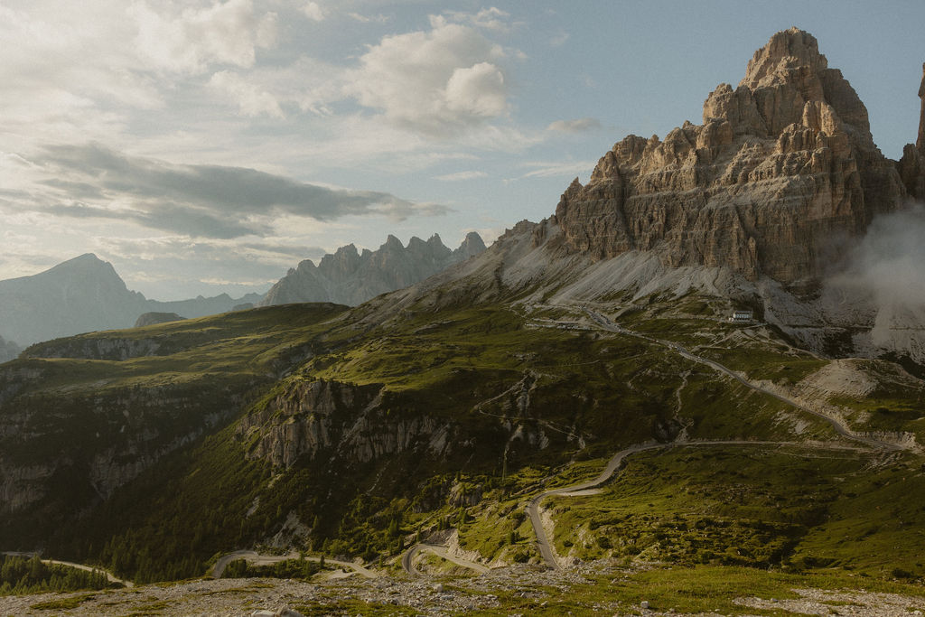 Scenic view of Tre Cime di Lavaredo in the Italian Dolomites