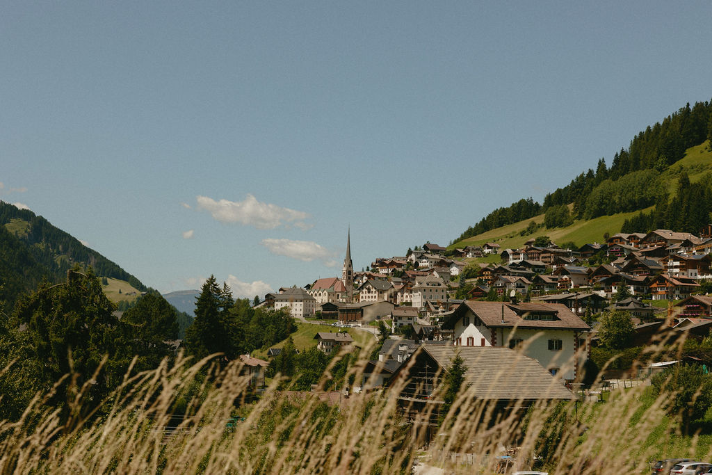 Val Gardena village in the valley, included in the best places to visit in the Dolomites