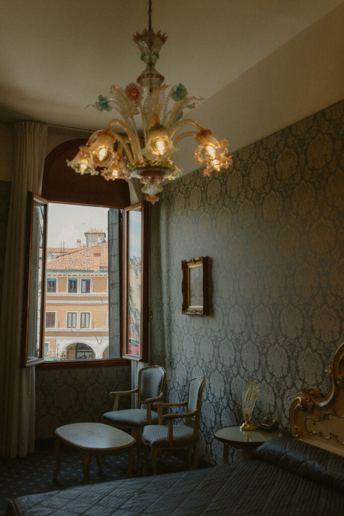Interior of a hotel room in Venice