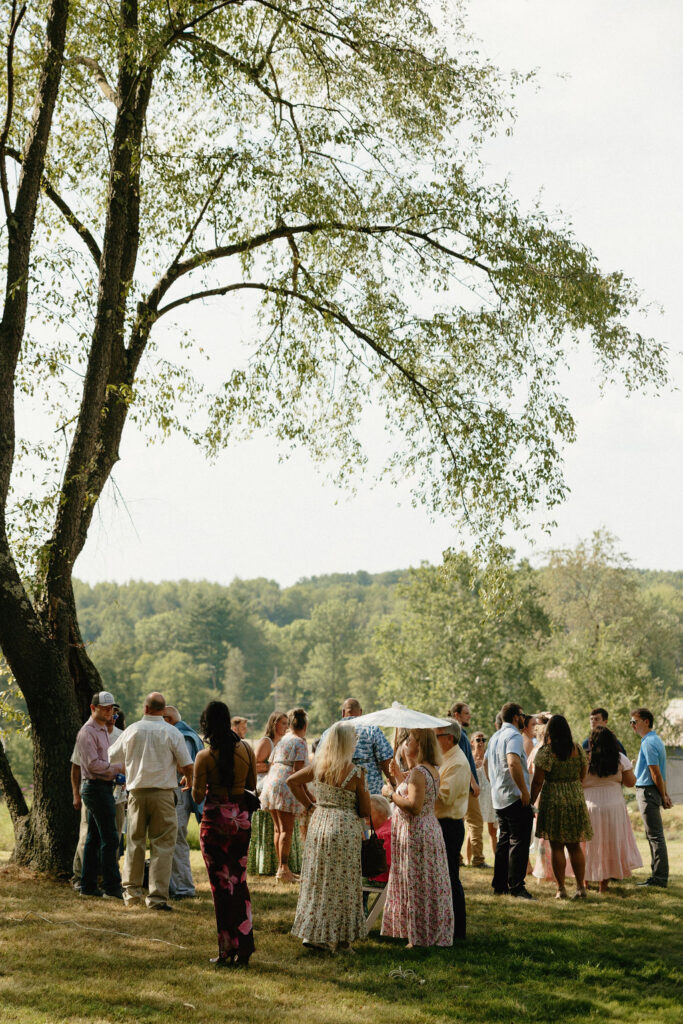 Magnolia Spring Farms wedding guests enjoying the view