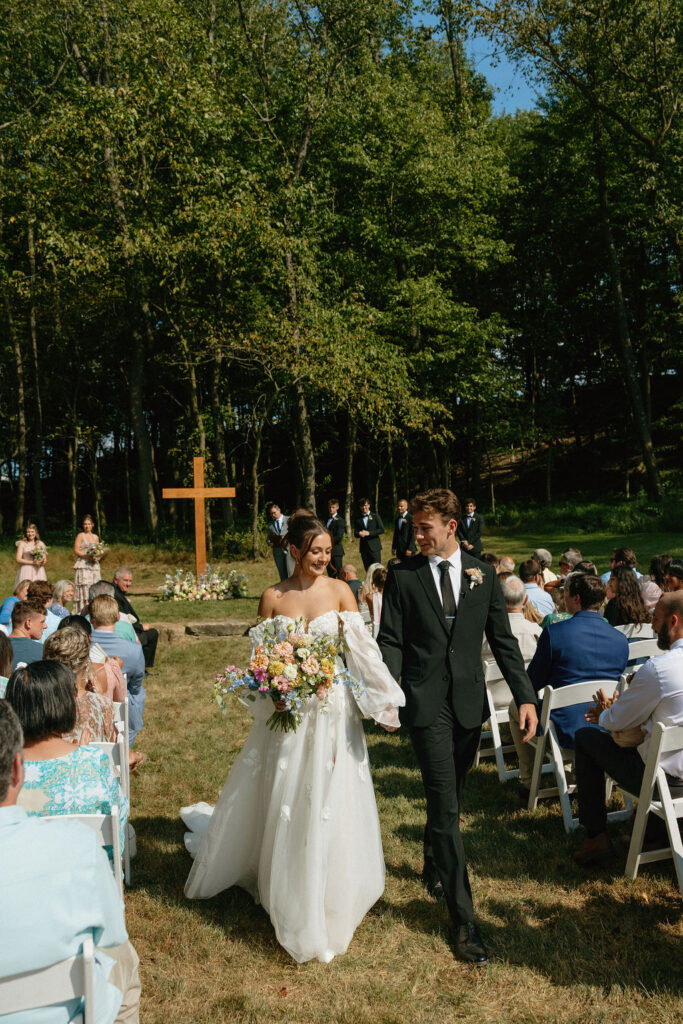 Bride and groom just married in Ohio