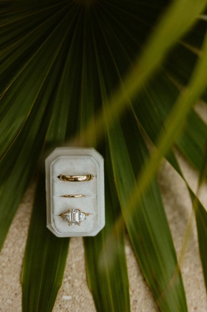 Ring details from a wedding at Secrets Playa Blanca