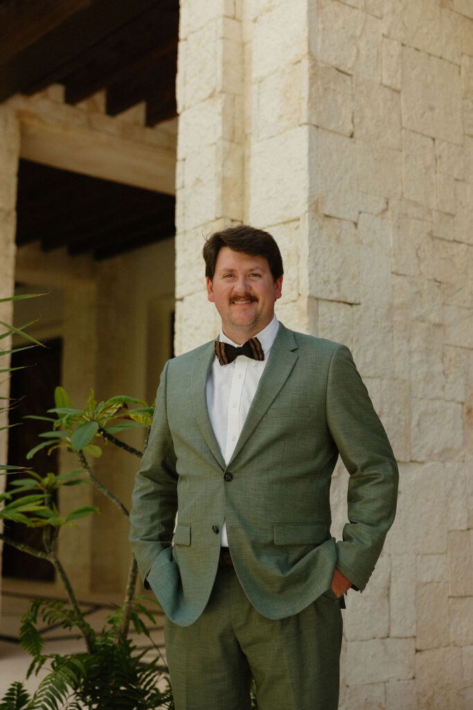 Grooms portraits for his Secret Playa Blanca wedding